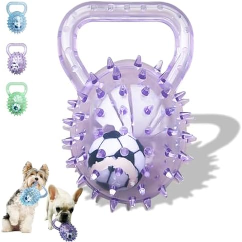 Tough Dog Ball Toy Durable Interactive Fetch Toys Strong Rubber Tennis Ball Included Squeaky Floating Chew Toy for Medium Large Breeds (Purple)