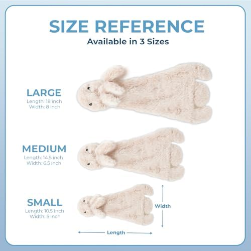 Best Pet Supplies 2-in-1 Stuffless Squeaky Dog Toy - Hare, Large | No-Stuffing, 2 built-in squeakers, No Mess, Soft, Holds a Plastic Bottle for Added play, Perfect for Moderate chewers