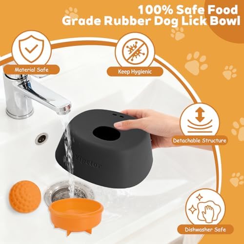 Yipetor Dog Lick Bowl, Rolled Ball-in Slow Feeder Enrichment Puzzle Toys