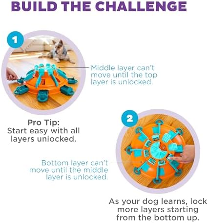 Outward Hound Nina Ottosson Tower of Treats Dog Toy Treat Puzzle, 12.5" | Level 4 Expert, 28 Hidden Treat Compartments, Multi-Level Challenge, Easy Clean, No BPA, Enrichment, Medium-Large Dogs
