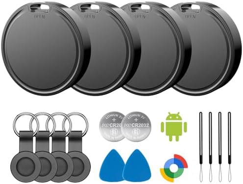 Air Tags for Android,Air Tags-4 Pack Android,Air Tracker Tags with 4 Case,2 Year Battery Life,Google Find Trackers for Google'S Find Hub App,IP65 Waterproof Luggage Air Tracker Tag for Keys