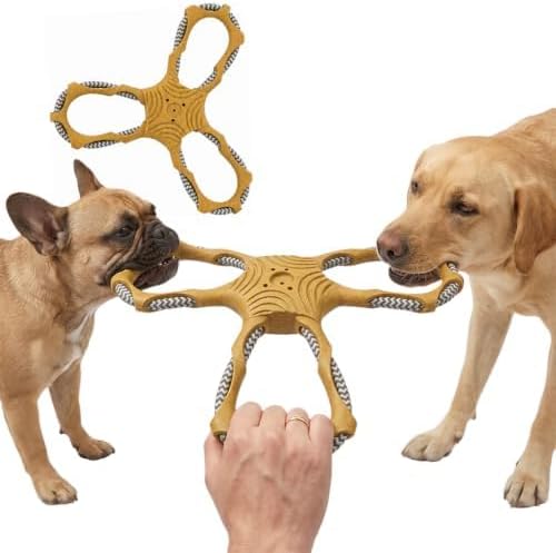 3 Way Doy Toys, Dog Tug Toy for Multiple Dogs, Dog Chew Toys, Yellow