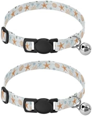 Watercolor Sea Turtles Dog Collar 2 Pack Adjustable Pet Collar 10.6 to 17.1 Inches