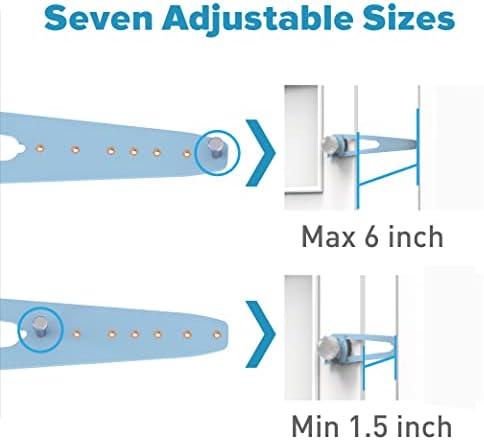 Neobay Cat Door Latch with Stabilizer, 7 Sizes Adjustable Door Latch for Cat to Keep Dog Out of Litter Box, Economical Alternative of Pet Gates and Interior Pet Door, Plastic