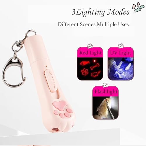 Rechargeable Interactive Cat Laser Toy, 3 Modes 5 Patterns