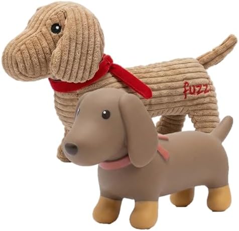 Fuzzl Sizzles the Dachshund Puppy Pack Dog Toys, Small, Pack of 2