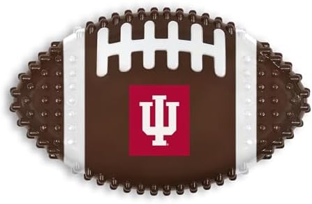 Pets First NCAA Indiana Hoosiers Mega-Chew Hard Nylon Bacon-Flavored Bone Football Chew Toy. Interactive Tasty & Fun Chew Toy. Indestructible Strong Durable Tough Dog Toys for Aggressive Chewers