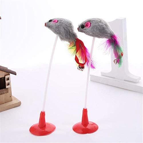 Cat Interactive Toy Stick Feather Wand With Small Bell Mouse Cage Toys Plastic Artificial Colorful Cat Teaser Toy Pet Supplies (Tpye2)