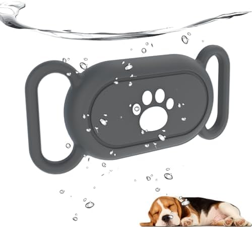 Waterproof Dog Collar Compatible with Samsung Galaxy SmartTag2 | Silicone GPS Tracker Hidden Loop Holder for Smart Tag2, Anti-Lost Collar Tag2 Paw Case (Grey)