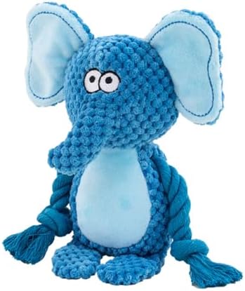 Dog Toys, Dog Squeaker Toys with Crinkle Paper (Blue Elephant)
