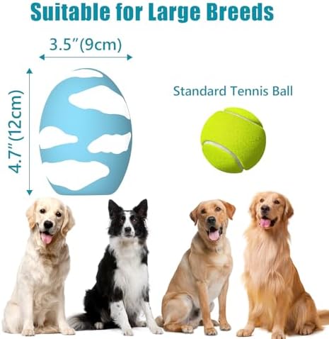 Dog Toys, Squeaky Latex Rubber Bouncy Balls, Squeaky Egg Dog Toys Balls, 3 Pack Interactive Squeak Dog Toy Set for Medium Large Breeds Dogs (3 Pack-A, Large)