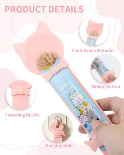 4PCS Cat Treat Spoon Squeeze Dispenser