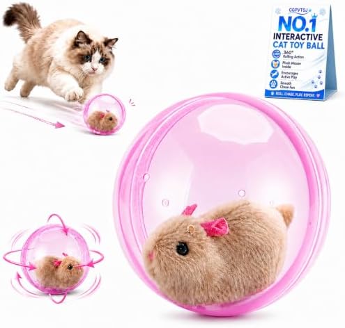Cat Toys Interactive Smart Ball Automatic Rolling Rush Giant Hamster Moving Indoor Stimulation Wiggly Electronic Bored Adult Self Play Fun Motion Mouse Dog Small Kitten Accessories