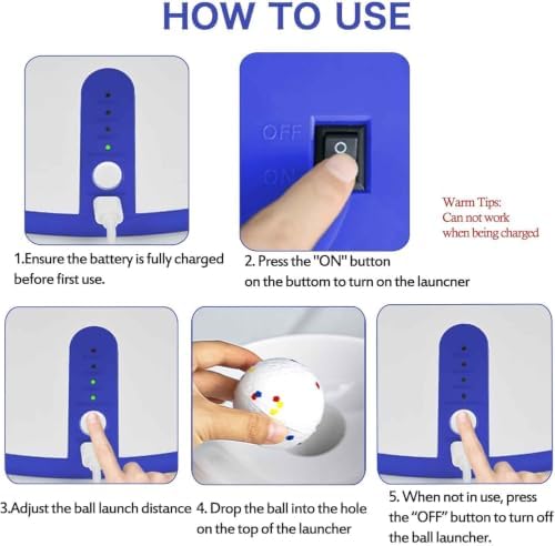 Automatic Dog Ball Launcher, with 6 2.3" ETPU Balls, for Small/Medium Dogs