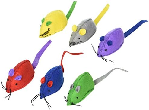 SPOT Felt Mice Catnip Toy | Soft, Colorful Multipack Interactive Cat Toy for Indoor Cats | Includes Catnip | 6 Pack in Assorted Colors