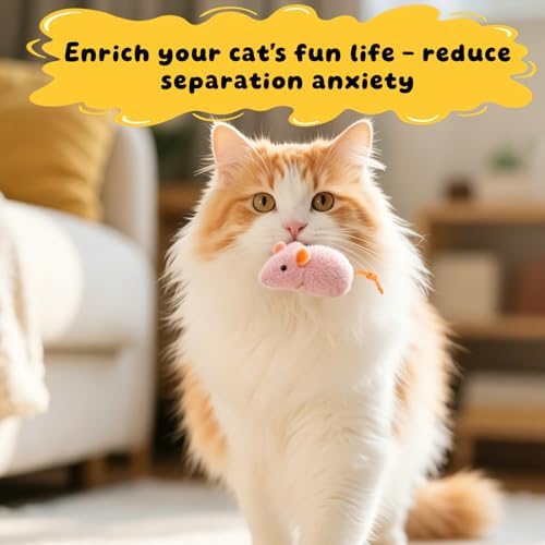 20PCS Cat Catnip Mice Toys, Mouse Toys for Cats, Interactive, Encourages Agility, Coordination, for Indoor Cats and Kittens, Cat Chew Toy for Exercise for Pet Cat Kitten Kitty