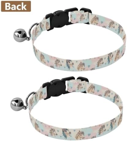 Cute Horses Flower Crowns Pastel Easy to Clean Small Dog Collar 2 Pack Dog Collars for Small Dogs