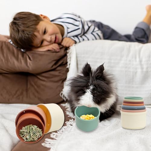 8 PCS Bunny Toys Bunny Cups Stackable Guinea Pig Stacking Cups