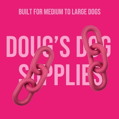Doug's Dog Supplies Chain Link Tug Toy, Tug Toys for Dogs, Rubber Chain Toy for Tug of War (Pink)