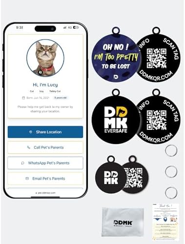 DDMK Smart Pet Tag Set | Includes 3 Tags | QR Code for Instant Alerts | Custom Pet Profiles | Durable & Waterproof | No Subscriptions or Fees |29-OH NO! I AM Too Perfect to BE Lost