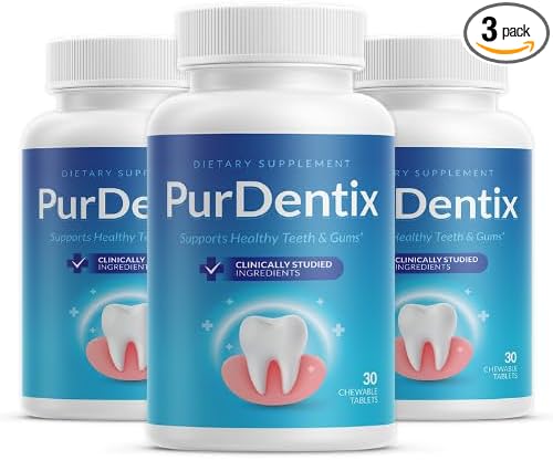 PurDentix Oral Health Probiotic – 4-Strain Formula for Healthy Gums, Teeth & Fresh Breath – 90 Chewable Tablets