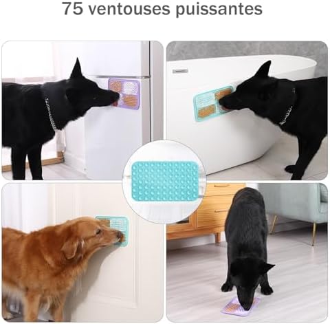 MateeyLife Lick Mat for Dogs & Cats, Slow Feeder Licking Pads for Boredom