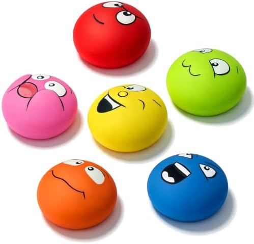 Latex Squeaky Dog Toys for Small Dogs, Mini Breeds, 2.2" Flat Ball