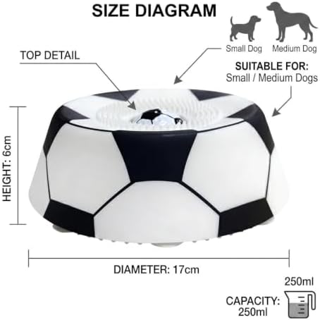 SAVAN IPA Slow Feeder Dog Bowls for Liquid with Rolling Ball, Interactive Lick Bowl Anti-Slip Slow Feeder for Wet Food, Water & Treats Lick Toy for Dogs Cats Large Medium Small (Black and White)