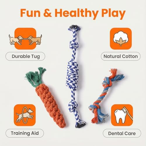 Dog chew Toys for Aggressive chewers, Durable Carrot Dog Toys, Sturdy Tooth Cleaning Dog Toys for Medium and Small Dogs, Interactive Dog chew Toys for Boredom Relief and Training