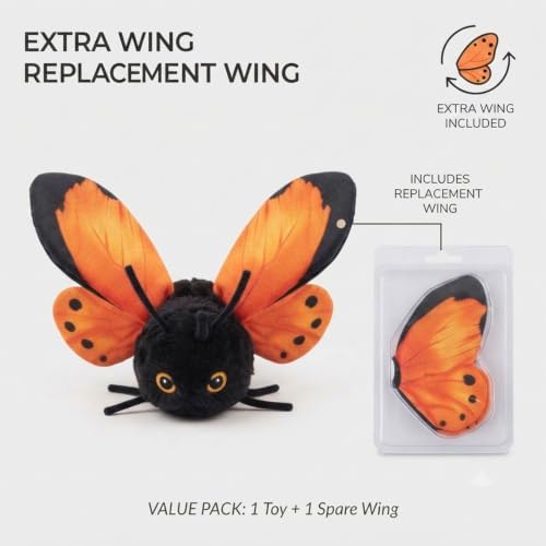 Smart Sensing Automatic Flapping Butterfly Cat Toy, Interactive Electric Pet Play Toy, Realistic Wing Motion Encourages Stalking, Rechargeable Self Play Stimulating Motion Activate，Gold