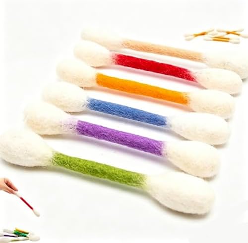 6 PCS Swabs Cat Toys with Catnip,Cat Qtip Toy,Cotton Swabs Cat Toys with Catnip,Durable for Chew,Interactive Kitty Kick Sticks for Cat Lovers Gift,Sturdy Teething Chew Toy (Colorful)