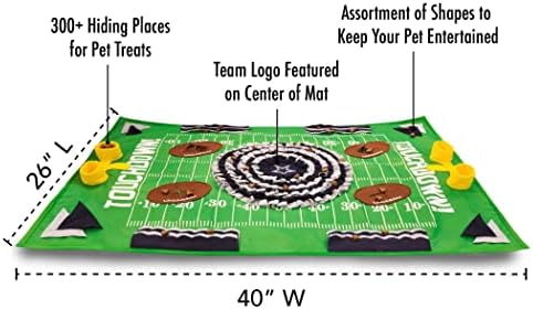 NFL Dallas Cowboys Dog Snuffle Mat – Interactive Pet Slow Feeder, Football Field Design Food Puzzle Toy for Dogs & Cats, Foraging Activity Mat for Smarter Feeding