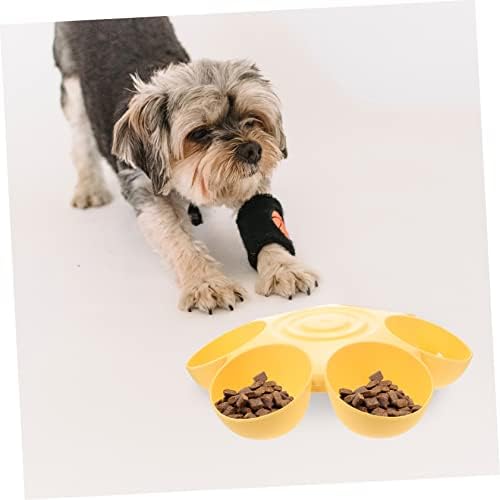 Multiple Cat Feeder Pet Feeding Bowl 14.17In Durable Plastic Dog Treats Dispenser for Indoor Use Easy Wash Smooth Surface