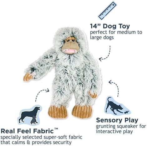 Tall Tails Yeti Rope Body Dog Toy – Durable Plush Squeaky Dog Toy for Snuggling & Play