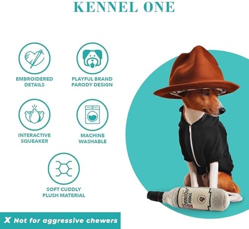 Haute Diggity Dog Kennel One Vodka Plush Dog Toy, Drink Parody Chew Toys