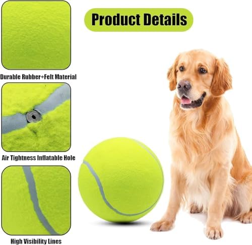Magicorange 4 Pack 6 inch Giant Tennis Ball, Large Dog Toy Ball