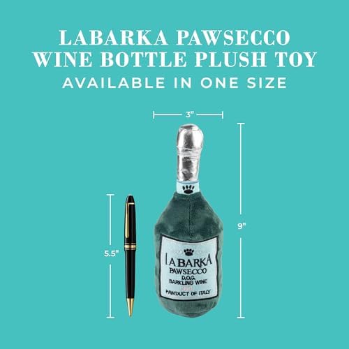 Haute Diggity Dog LaBarka Pawsecco Plush Dog Toy, Wine Parody Chew Toys