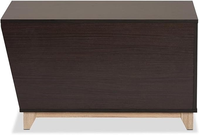 Baxton Studio Eckhart Modern and Contemporary Two-Tone Dark Brown and Oak Finished Wood Cat Litter Box Cover House