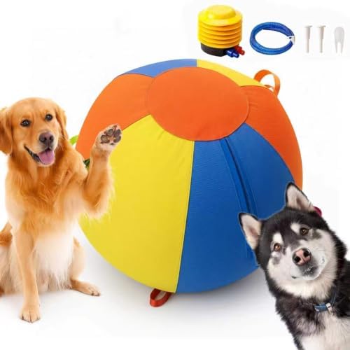 10"/18"/22" Herding Ball for Dogs & Horses Inflatable Toy with Pump Handles