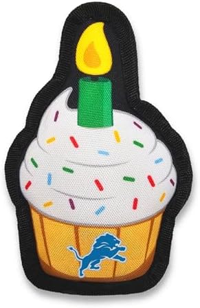 NFL Detroit Lions Dog Birthday Party Set 10pcs with 1 Football Bandana Large/X-Large, 1 Crown Hat, 1 Banner, 1 Birthday Cake Toy & 6 B-Day Balloons, Dog Birthday Set, Costume, Fun Doggie Pawty