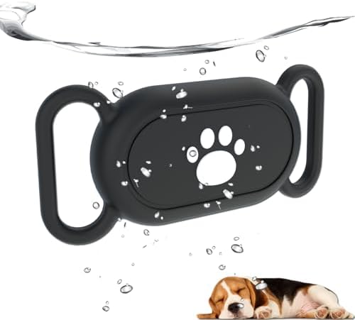 Waterproof Dog Collar Holder Compatible with Samsung Galaxy SmartTag2 | Silicone GPS Tracker Hidden Loop Holder for Smart Tag2, Anti-Lost Collar Tag2 Paw Case (Black)