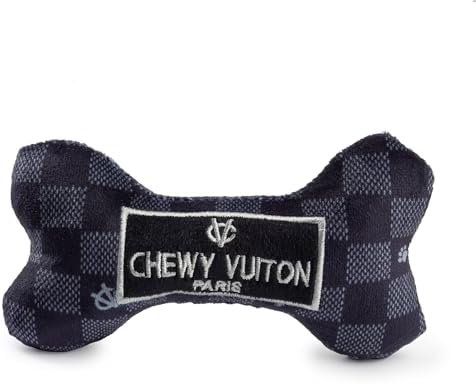Haute Diggity Dog Chewy Vuiton Bone Plush Dog Toy, Designer Parody Toy