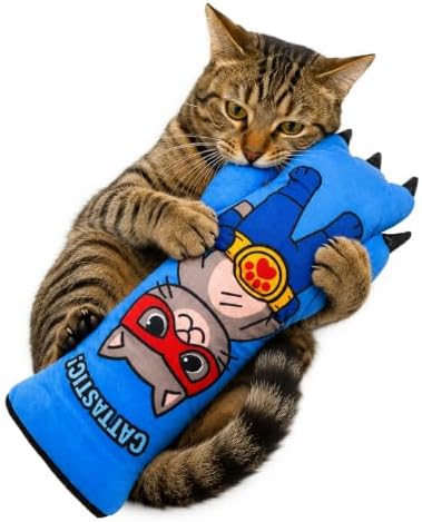 Cat Wrestling Glove – AMA Soft Plush Cat Training Mitt for Fun Play, Bonding & Exercise | Scratch-Resistant Design Interactive Cat Toy | Blue Small