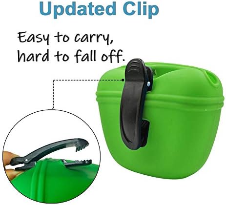 RoyalCare Silicone Dog Treat Pouch-Small Training Bag-Portable Dog Treat Bag for Leash with Magnetic Closure and Waist Clip[US Design Patent]