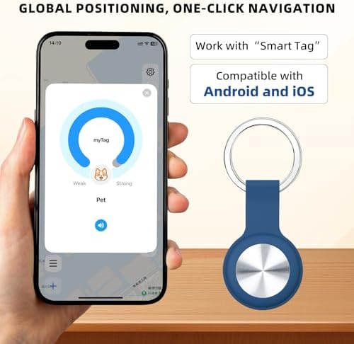 Smart Pet Tracker for Dogs Cats Location Tracker with Holder | Tracker for pets vehicles wallet, real-time location, fits with iOS & Android, no monthly fee & SIM card, portable locator
