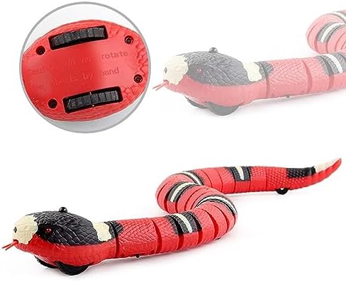 Electric Sensing Cat Toy Snake - Small Pet Toys Automatically Sense Obstacles Interactive Toy Gift, Realistic Rechargeable Tricky Simulation Toy, Snake Cat Toy for Cats Dogs