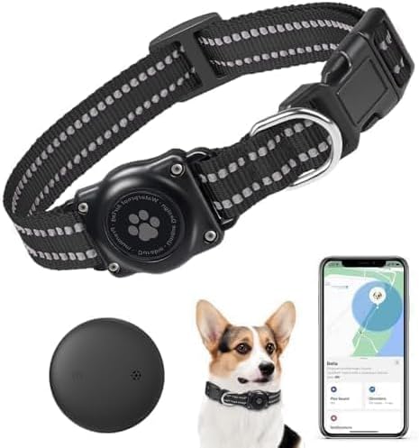 GPS Tracker for Dogs (iOS Only) Pet Activity Tracker, GPS Cat Tracker | No Monthly Fee, Compatible with Apple Find My, Anti-Lost, Finder Tag for Vehicles/Pets/Kids/Items (1 Pack)