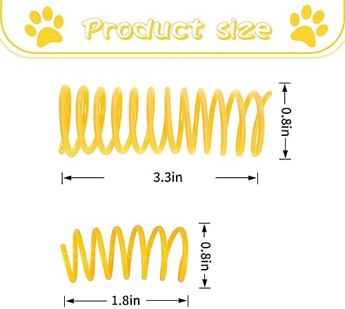 Andiker Cat Spring Toy, 12pcs 3.5 inch Spiral Cat Toy Interactive for Indoor Cat, Elastic Colorful Plastic Cat Coil Spring Toy New Upgrade Extended Large Spring Toy for Kitten Relieve Boredom