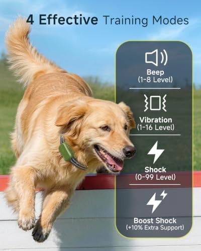 Dog Shock Collar - 4500FT Dog Training Collar with Remote, Grenn 2 Pack | IPX8 eCollar with No-Shock Mode, Beep(1-8) Vibration(1-16) Shock(0-99), Waterproof Electric Colalr for Small Medium Large Dog