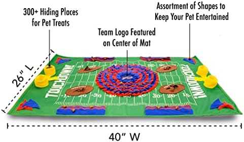 NFL Buffalo Bills Dog Snuffle Mat – Interactive Pet Slow Feeder, Football Field Design Food Puzzle Toy for Dogs & Cats, Foraging Activity Mat for Smarter Feeding